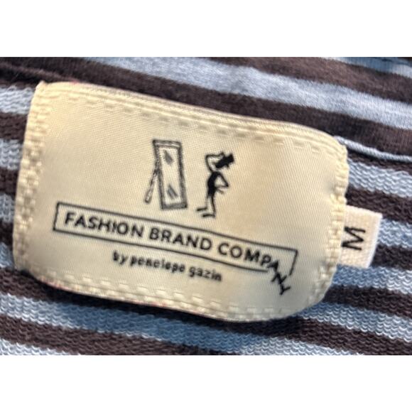 Women’s Fashion Brand Company By PENELOPE GAZIN Striped Cropped Top Bottom M *C7 - Picture 3 of 4